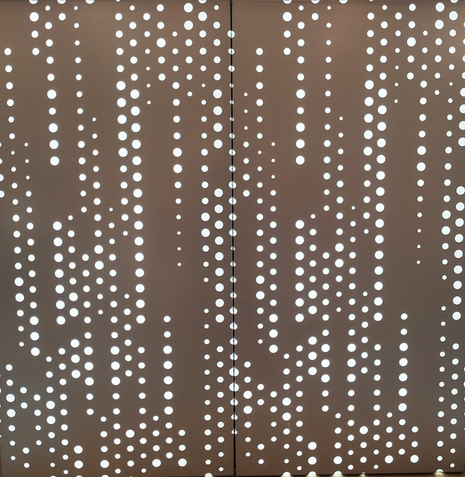 Fireproof Perforated Metal Ceiling Decorative Modern Aluminum Panels With Lighting Design